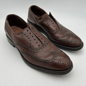 Allen Edmonds Boulevard Brown Wingtip Oxfords - Mens Sz 6.5 B Ostendo - No Laces
